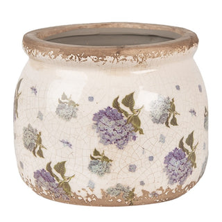 Vaso in Ceramica con Fiori Blu 12x10 cm