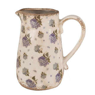 Brocca in Ceramica con Fiori Blu