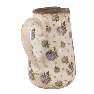 Brocca in Ceramica con Fiori Blu