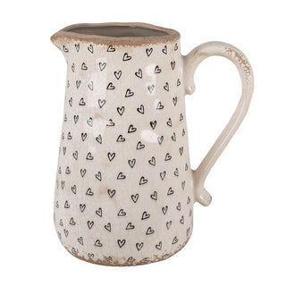 Brocca in Ceramica con Cuoricini 21x15x23 cm