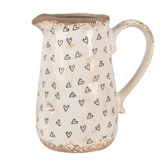 Vaso in Ceramica con Cuoricini 16x12x18 cm