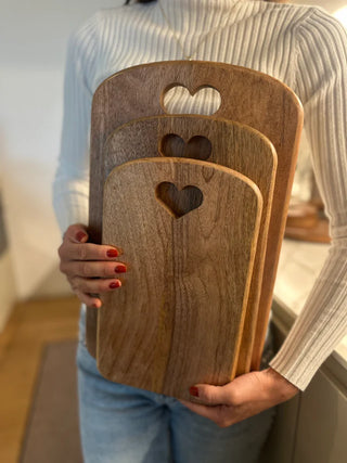 Tagliere Rettangolare con Intaglio a Cuore