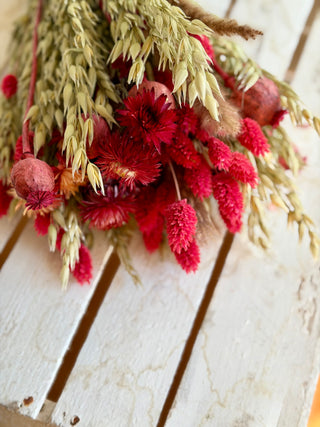 Mazzo di Fiori Secchi Rosso
