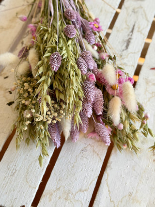Mazzo di Fiori Secchi Rosa e Lilla
