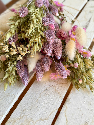 Mazzo di Fiori Secchi Rosa e Lilla
