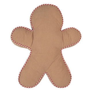 Cuscino Natalizio a Forma di Omino di Marzapane con Papillon Scozzese