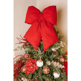 Fiocco Rosso in Velluto Glitter