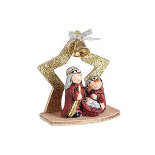 Decorazione mini presepe rosso e oro natività Nazareth