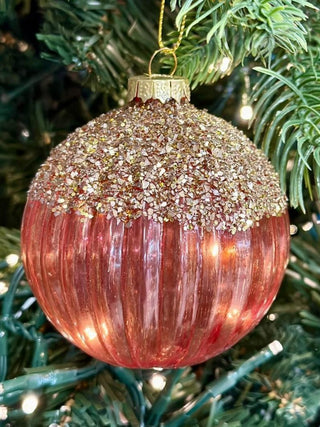 Pallina natalizia rossa glitter