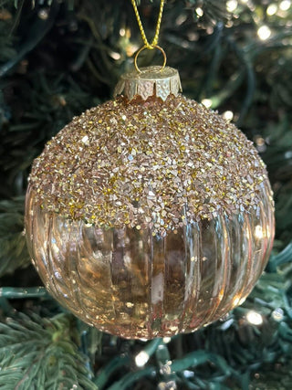 Pallina natalizia oro glitter