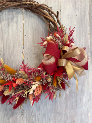 Ghirlanda Fiori Secchi Rossa