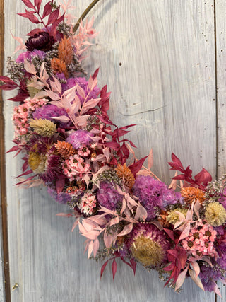 Ghirlanda Fiori Secchi Rosa