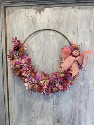 Ghirlanda Fiori Secchi Rosa