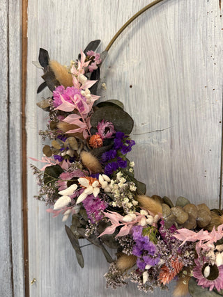 Ghirlanda Fiori Secchi Lilla e Rosa