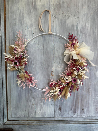 Heyu-Lotus Ghirlanda di fiori secchi, ghirlanda di fiori secchi, decorazione in metallo, colore nero, 20 cm, per soggiorno, parete, porta Heyu-Lotus Ghirlanda di fiori secchi, ghirlanda di fiori secchi, decorazione in metallo, colore nero, 20 cm, per soggiorno, parete, porta