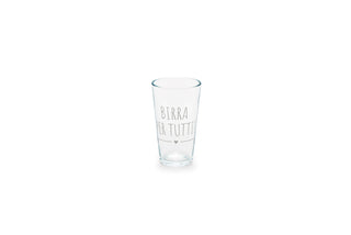 Bicchiere Birra in Vetro con Scritta