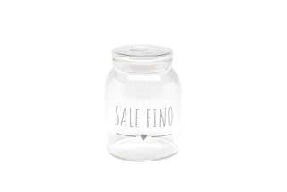 Barattolo Porta Sale In Vetro Con Scritta