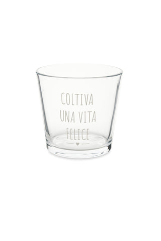 Vaso in Vetro con Scritta
