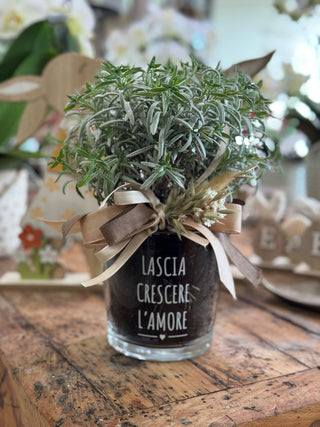 Vaso in Vetro con Scritta