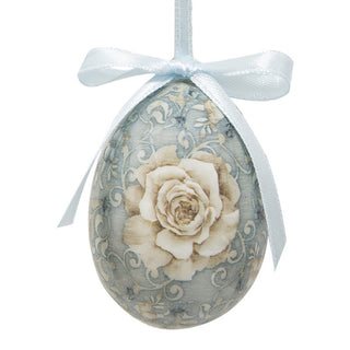 Set 12 Uova Pasquali Decorative Fiorellini Rosa e Azzurro
