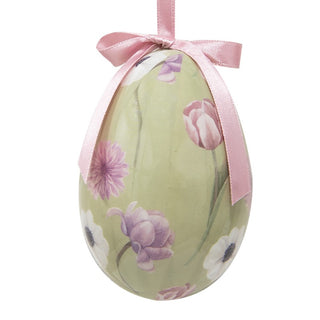 Set 6 Uova Pasquali Decorative Fiorellini Rosa e Gialle