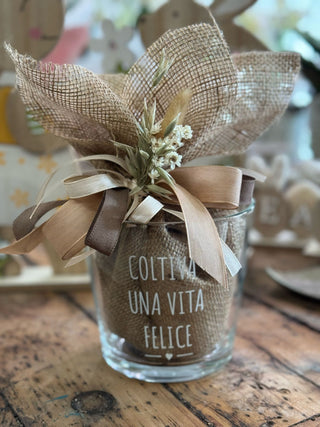 Vaso in Vetro con Scritta