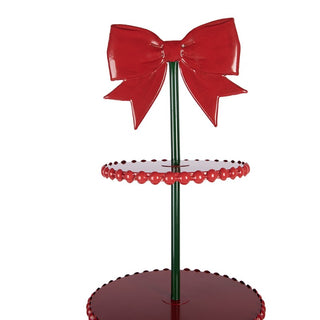 Alzata per Dolci Rossa con Fiocco