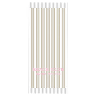 Telo Mare in Spugna di Cotone Righe Beige