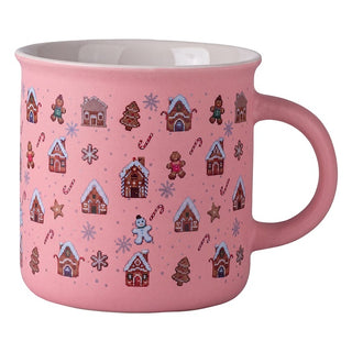 Tazza Rosa con Casetta di Marzapane