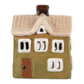 Casetta Portacandela Verde 11x7x13 cm