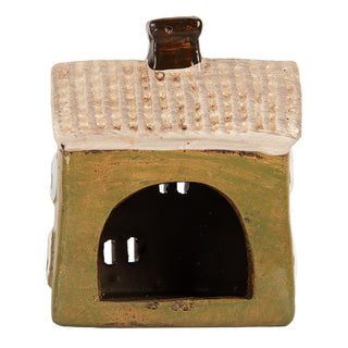 Casetta Portacandela Verde 11x7x13 cm