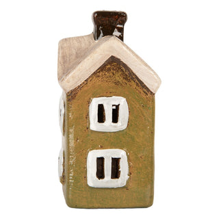 Casetta Portacandela Verde 11x7x13 cm