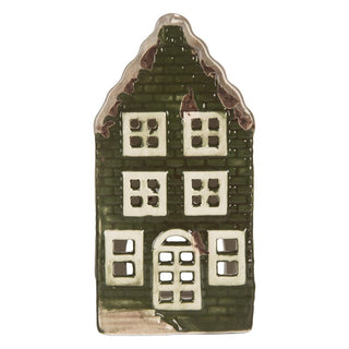 Casetta Portacandela Verde Scuro 7x7x14 cm