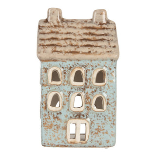 Casetta Portacandela Azzurra 8x7x15 cm