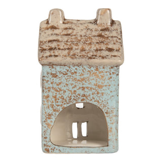 Casetta Portacandela Azzurra 8x7x15 cm
