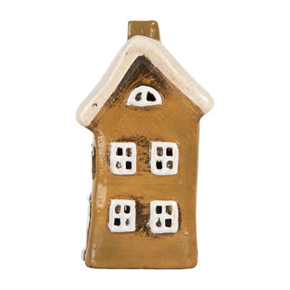 Casetta Portacandela Marrone 8x7x15 cm