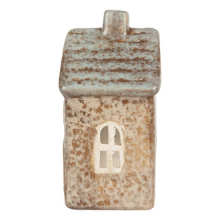 Casetta Portacandela Marrone con Cuore 9x6x13 cm