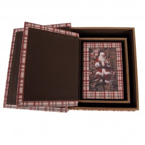 Set di 3 Scatole a Libro Marrone Babbo Natale