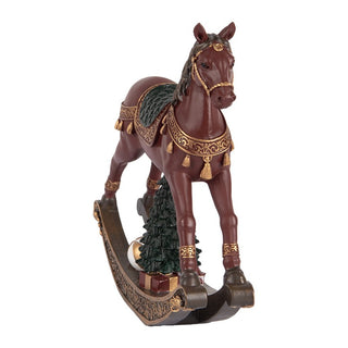 Statuetta Decorativa Cavalluccio a Dondolo Bordeaux
