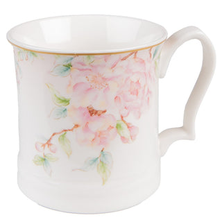 Tazza Porcellana Fiore Rosa e Azzurro