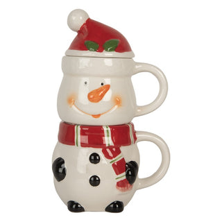 Set 2 Tazze Natalizie Pupazzo di Neve