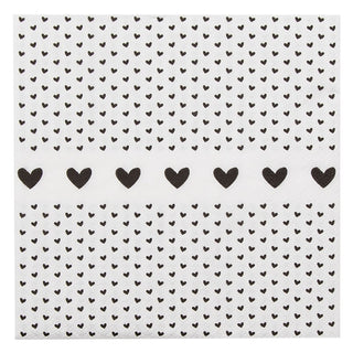 Tovaglioli di Carta Cuoricini Bianco e Nero