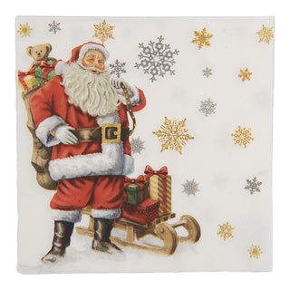Tovaglioli con Babbo Natale e Slitta