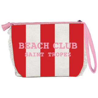Trousse in Cotone Righe Rossa e Rosa