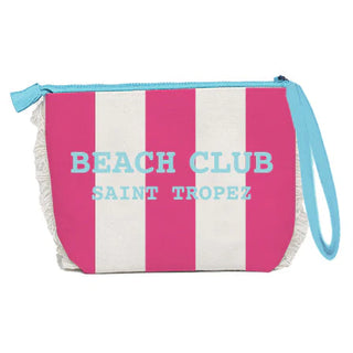 Trousse in Cotone Righe Fucsia e Azzurro