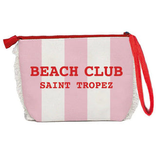 Trousse in Cotone Righe Rosa e Rosso