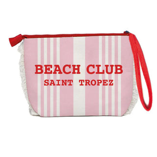 Trousse in Cotone Righe Rosa e Rosso