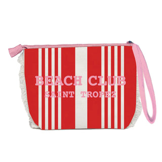 Trousse in Cotone Righe Rossa e Rosa